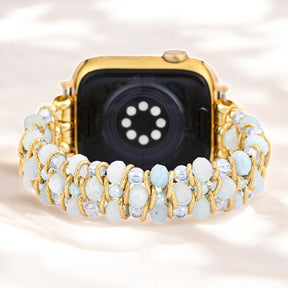 Cinturino intrecciato Apple Watch color acquamarina luminosa