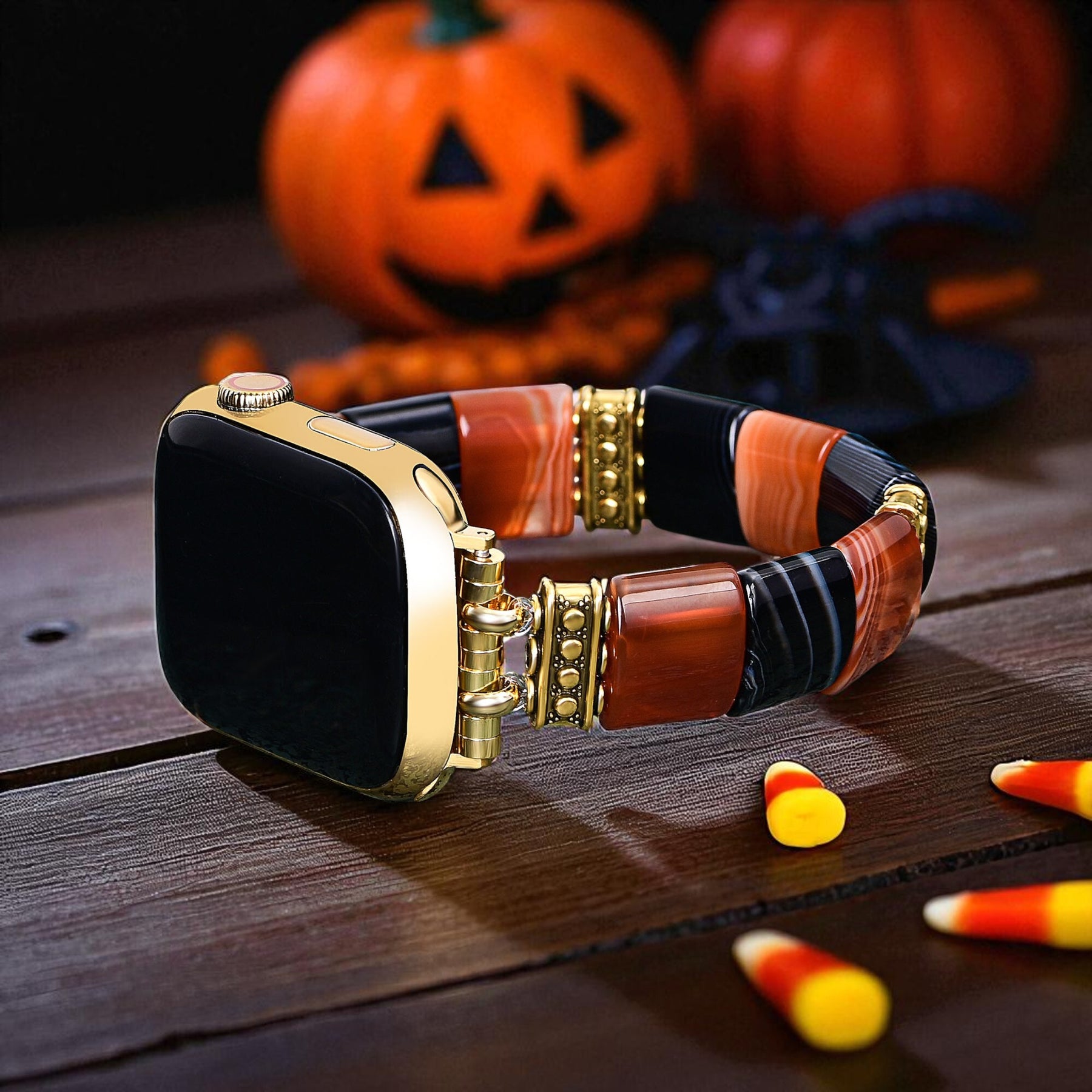 Cinturino Haunted Stripes Halloween per Apple Watch