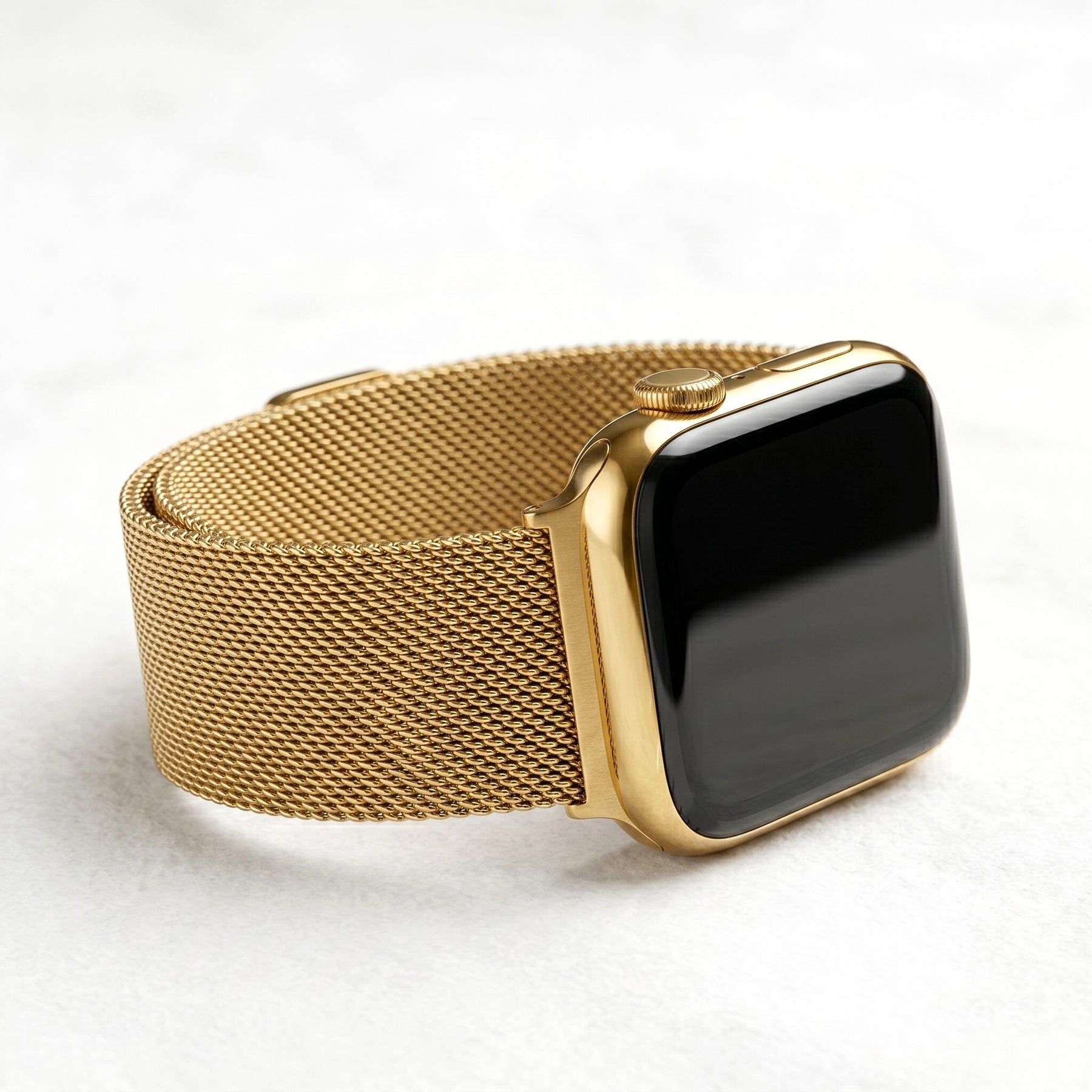 Cinturino elasticizzato di lusso in acciaio dorato per Apple Watch