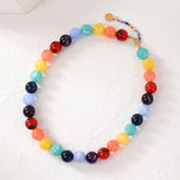 Collana con perline arcobaleno spesse