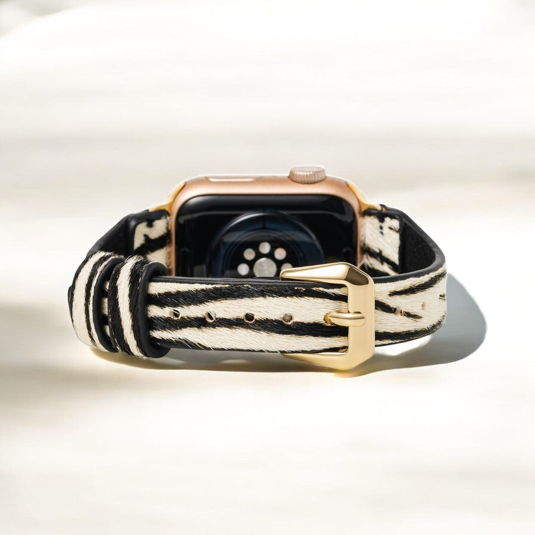 Cinturino Apple Watch in pelle Zebra Luxe