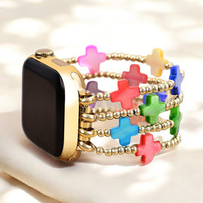 Cinturino elastico per Apple Watch con motivo a croce Chakra