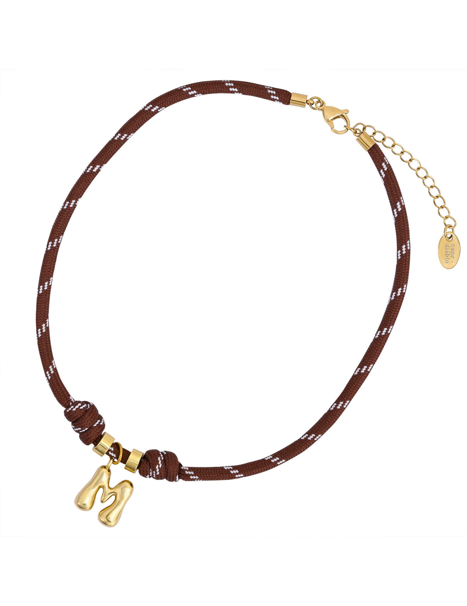 Collana con ciondolo a lettere a bolle dorate