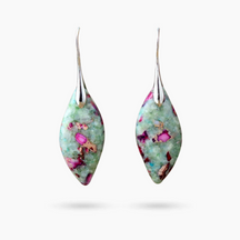 Orecchini Rosy Reef Leaves Jasper