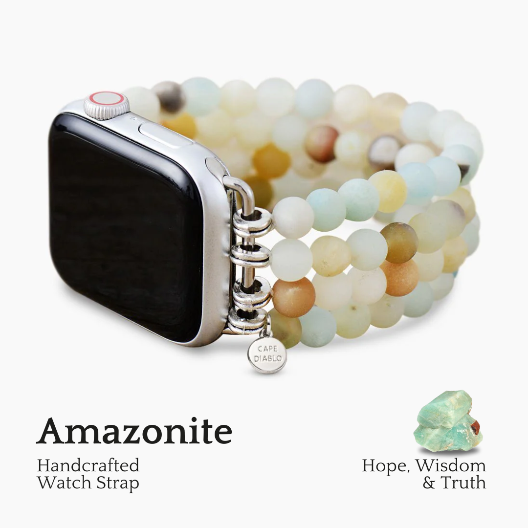 Cinturino elasticizzato Apple Watch in diaspro amazzonite