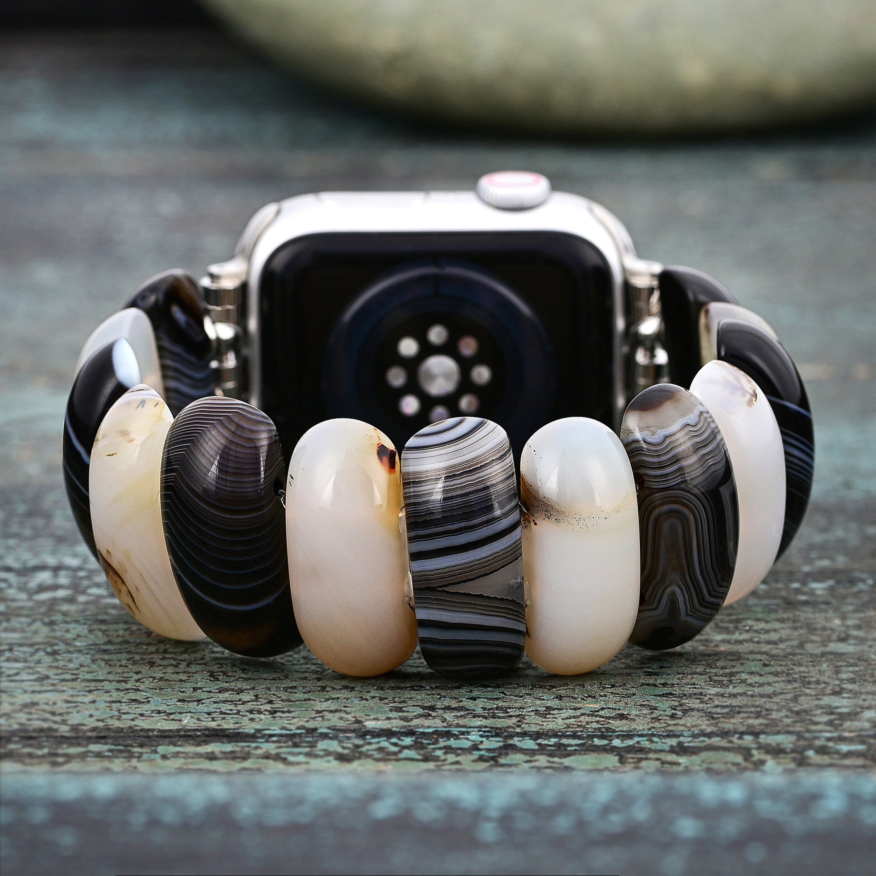 Bracciale in Agata Frost Obsidiana Apple Watch