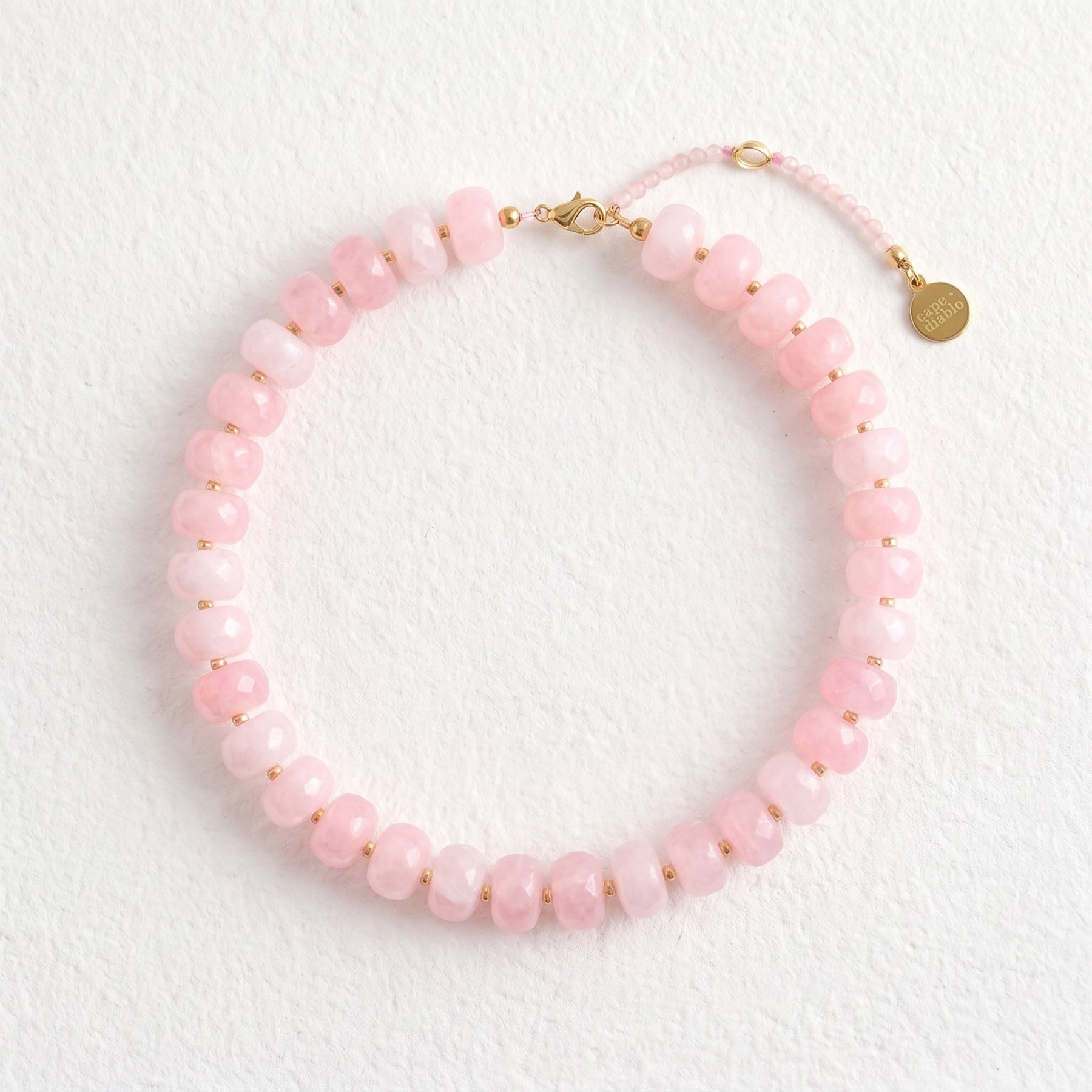 Collana chunky Dream Rose Quartz con blush
