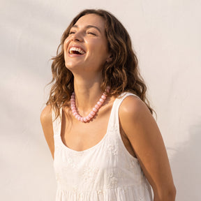 Collana chunky Dream Rose Quartz con blush