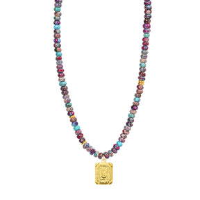 Collana a bolla con iniziale e gemma vivace