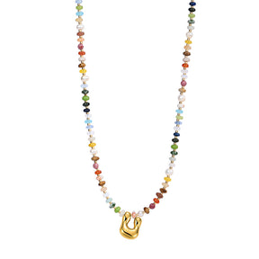 Collana con lettere a bolle multicolore