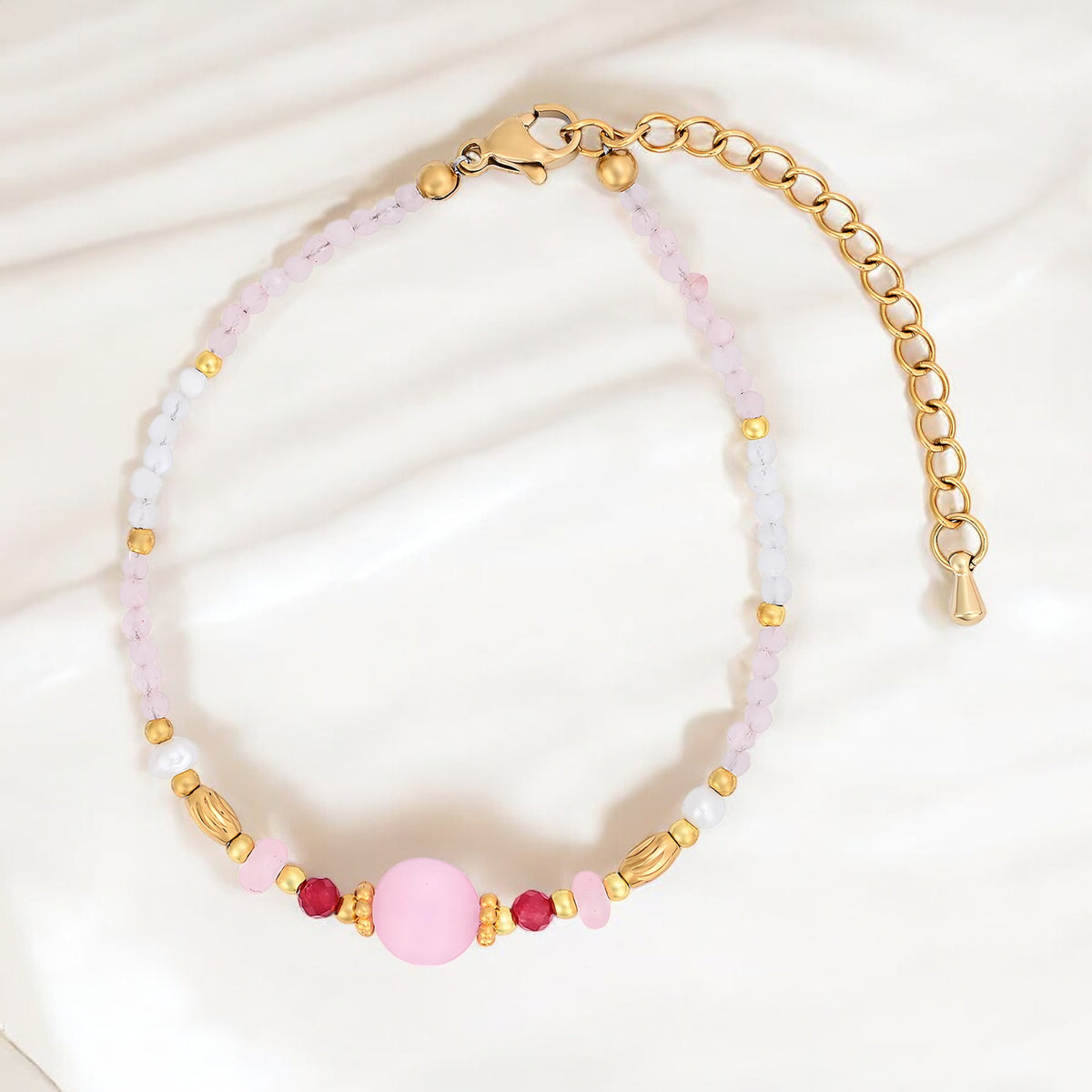 Bracciale di Loto in Agata di Mezzanotte
