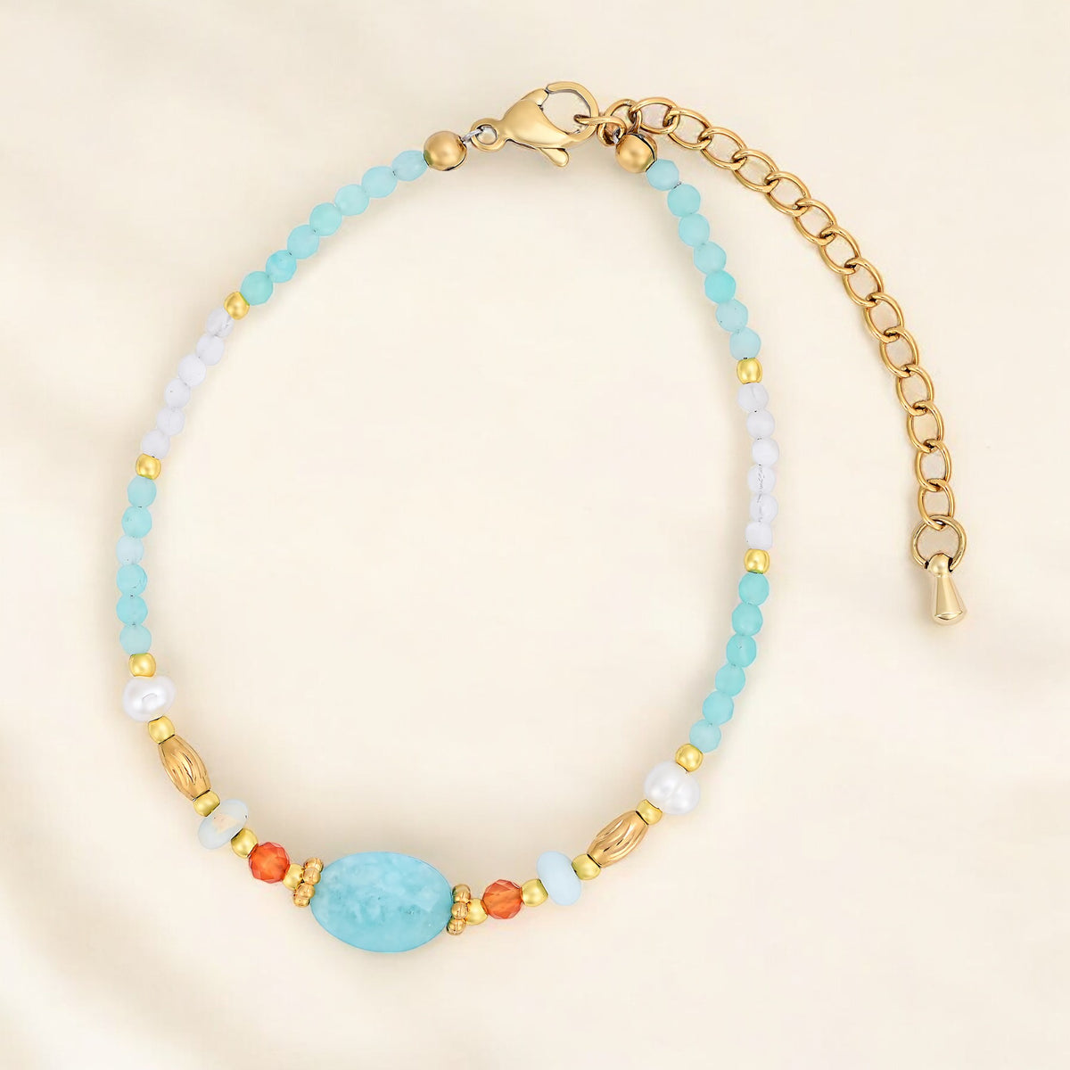 Bracciale di Loto in Agata di Mezzanotte