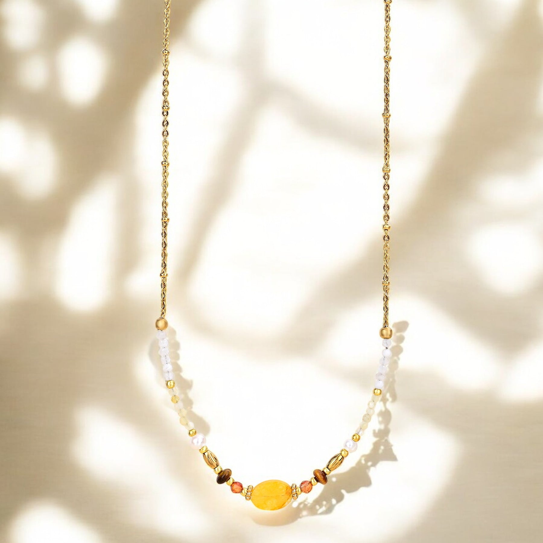 Collana con Pietra Preziosa Serenità Dorata