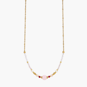 Collana in Quarzo Rosa Illuminata dalla Luna