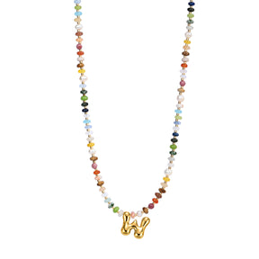 Collana con lettere a bolle multicolore