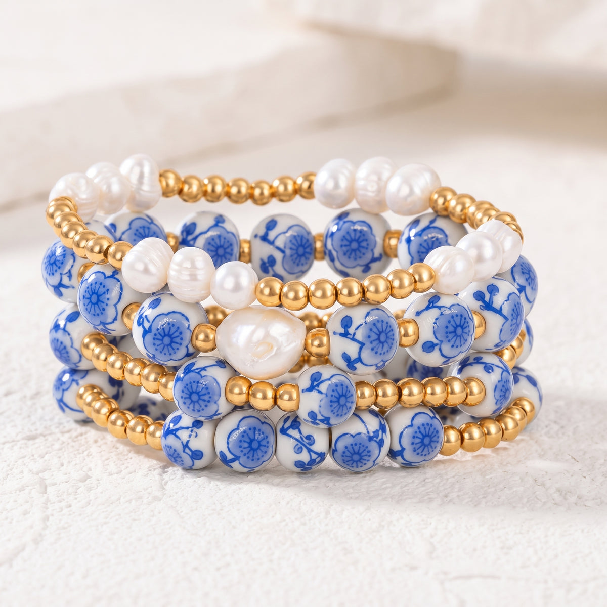 Set di bracciali Porcelain Garden Blue Blossom