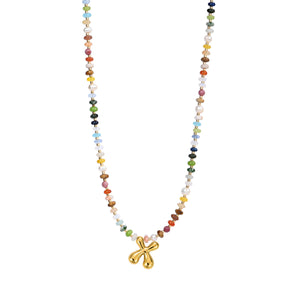 Collana con lettere a bolle multicolore