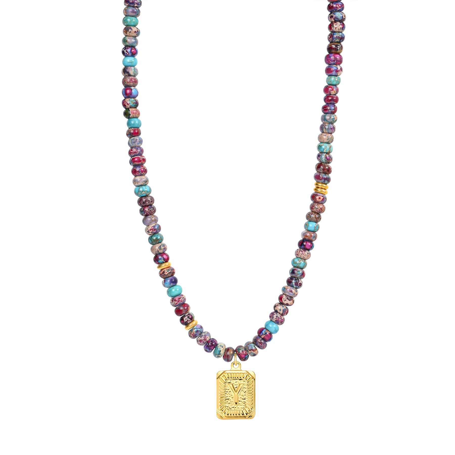 Collana a bolla con iniziale e gemma vivace