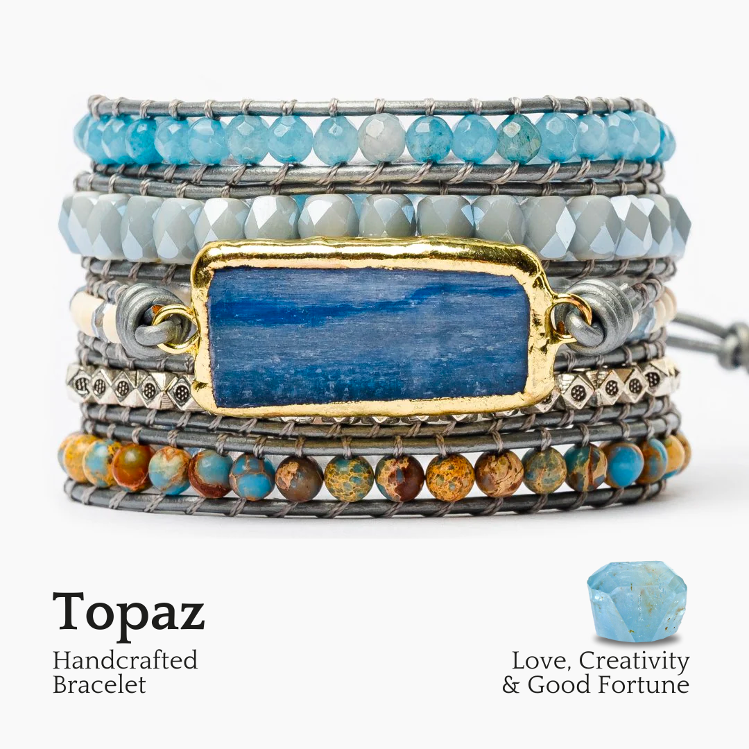 Bracciale avvolgente in topazio curativo