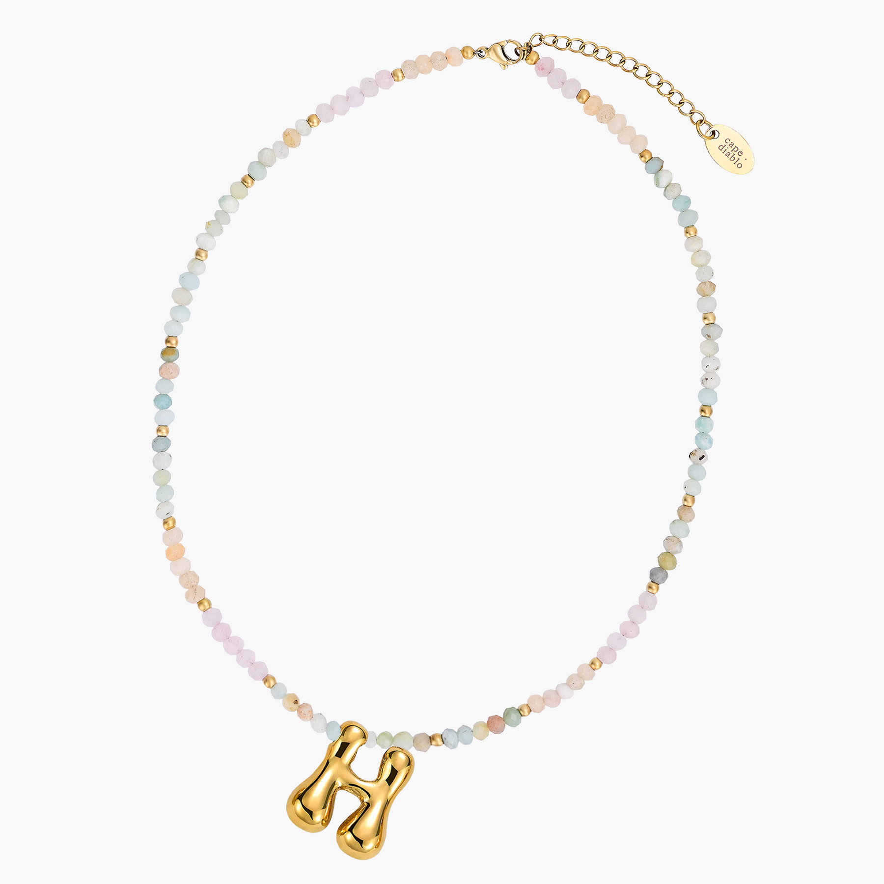 Collana Iniziale a Bolle Pastello