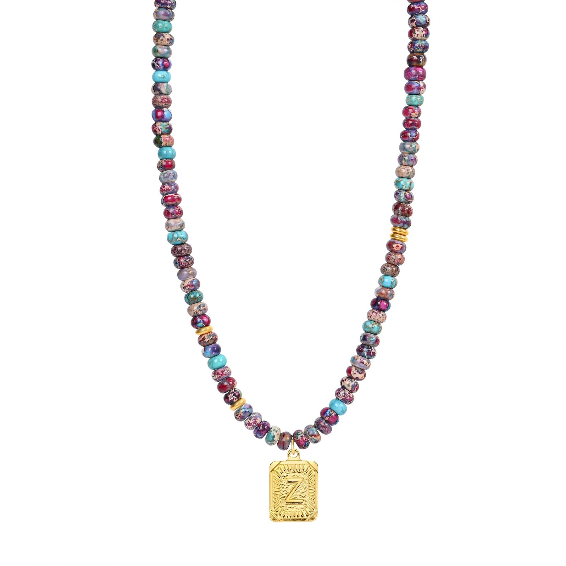 Collana a bolla con iniziale e gemma vivace