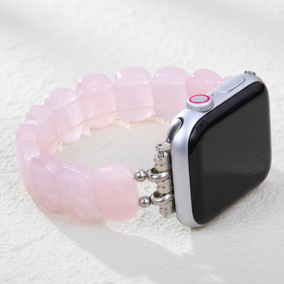 Cinturino elastico per Apple Watch in quarzo rosa tenue