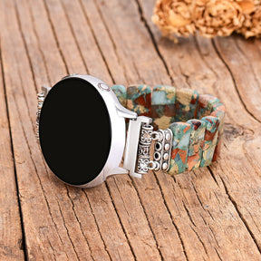 Cinturino elasticizzato Apple Watch in diaspro tibetano della Terra