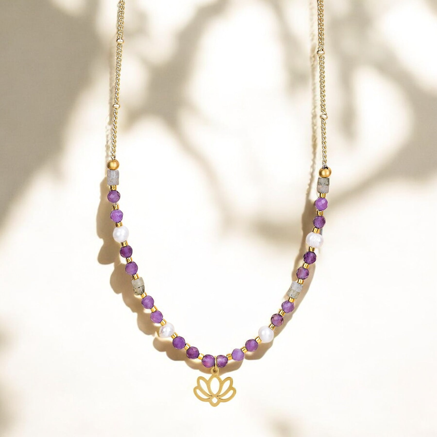 Collana di loto ametista