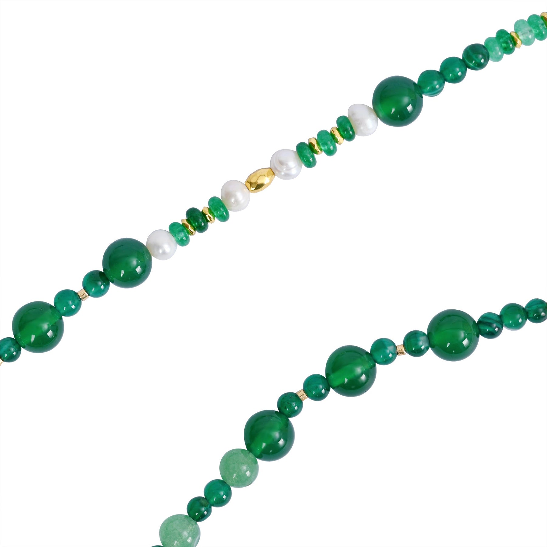 Collana Armonia in Agata Verde e Perla