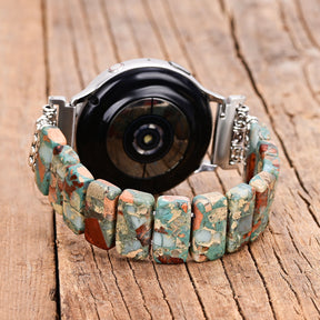 Cinturino elasticizzato Apple Watch in diaspro tibetano della Terra