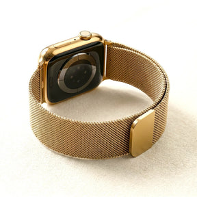 Cinturino elasticizzato di lusso in acciaio dorato per Apple Watch