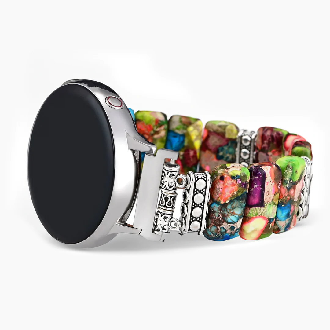 Elegante cinturino per orologio Samsung Galaxy Stretch a motivo floreale