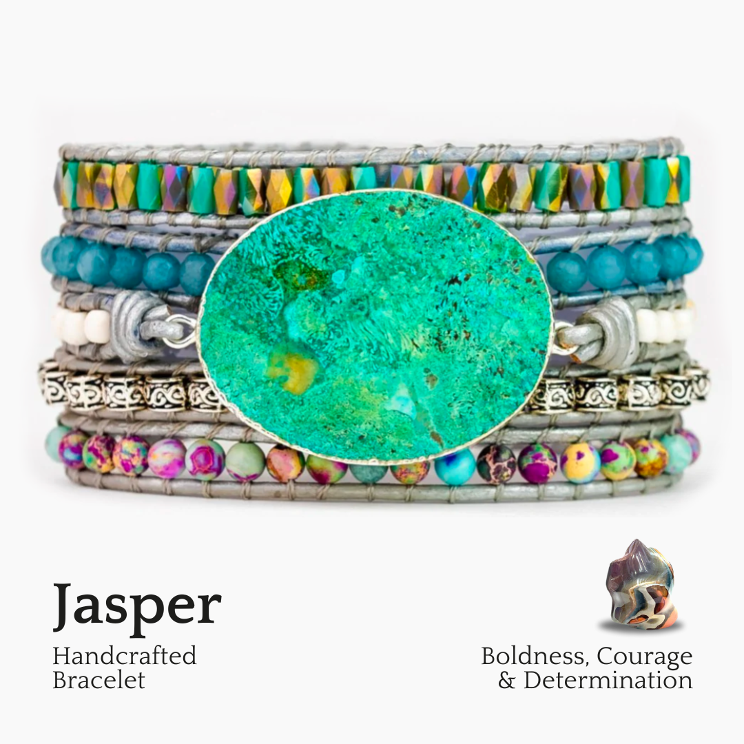 Bracciale avvolgente protettivo in Ocean Jasper
