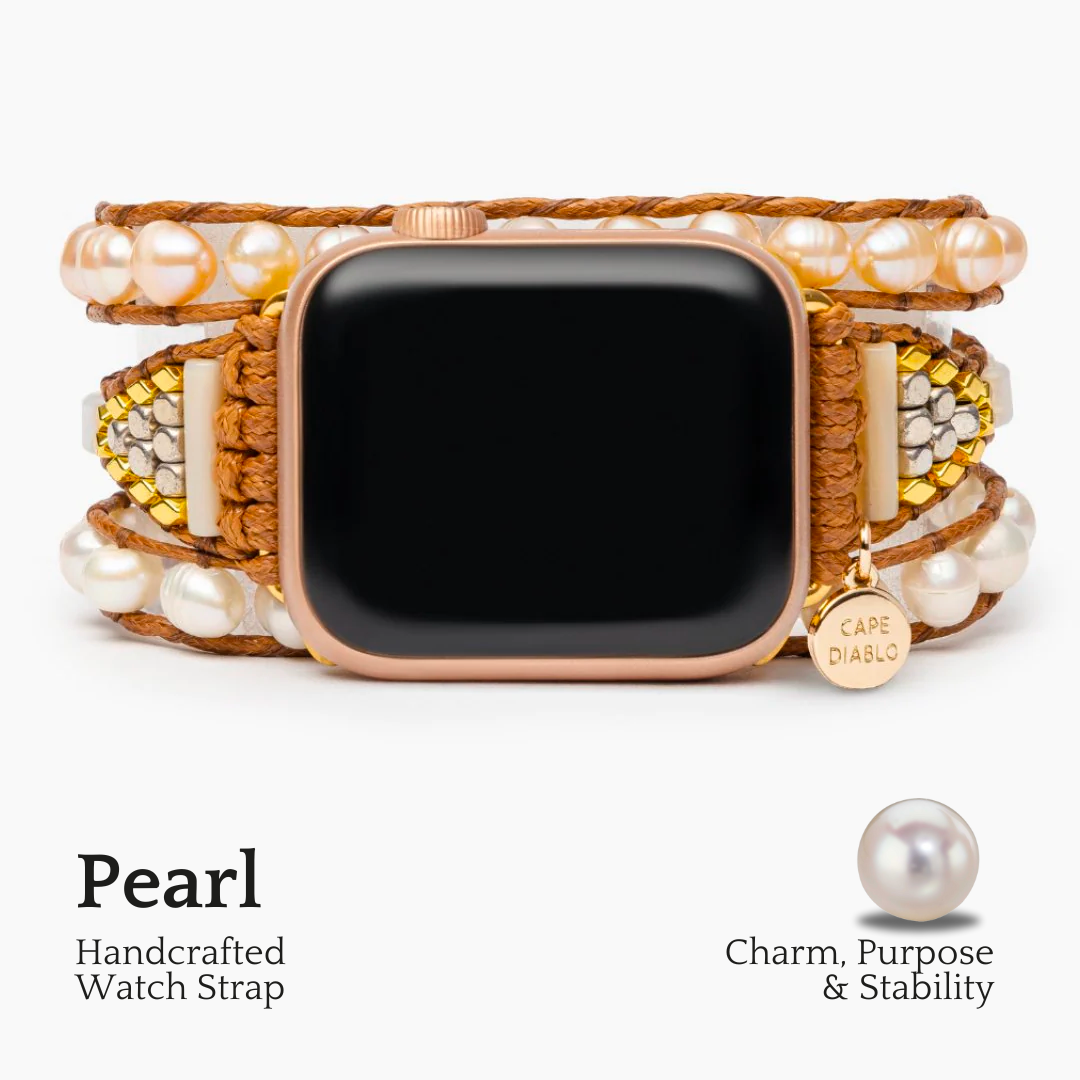 Elegante cinturino per Apple Watch in perla d'acqua dolce