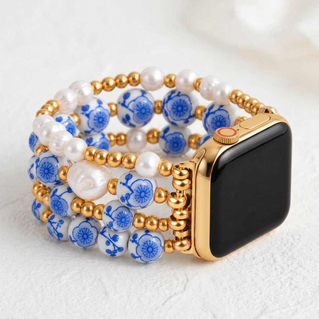 Cinturino Apple Watch Porcelain Garden Blue Blossom