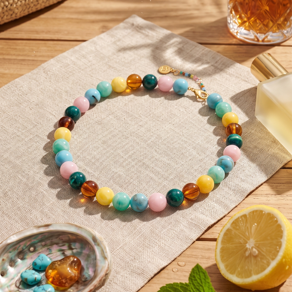 Collana tropicale con perline spesse