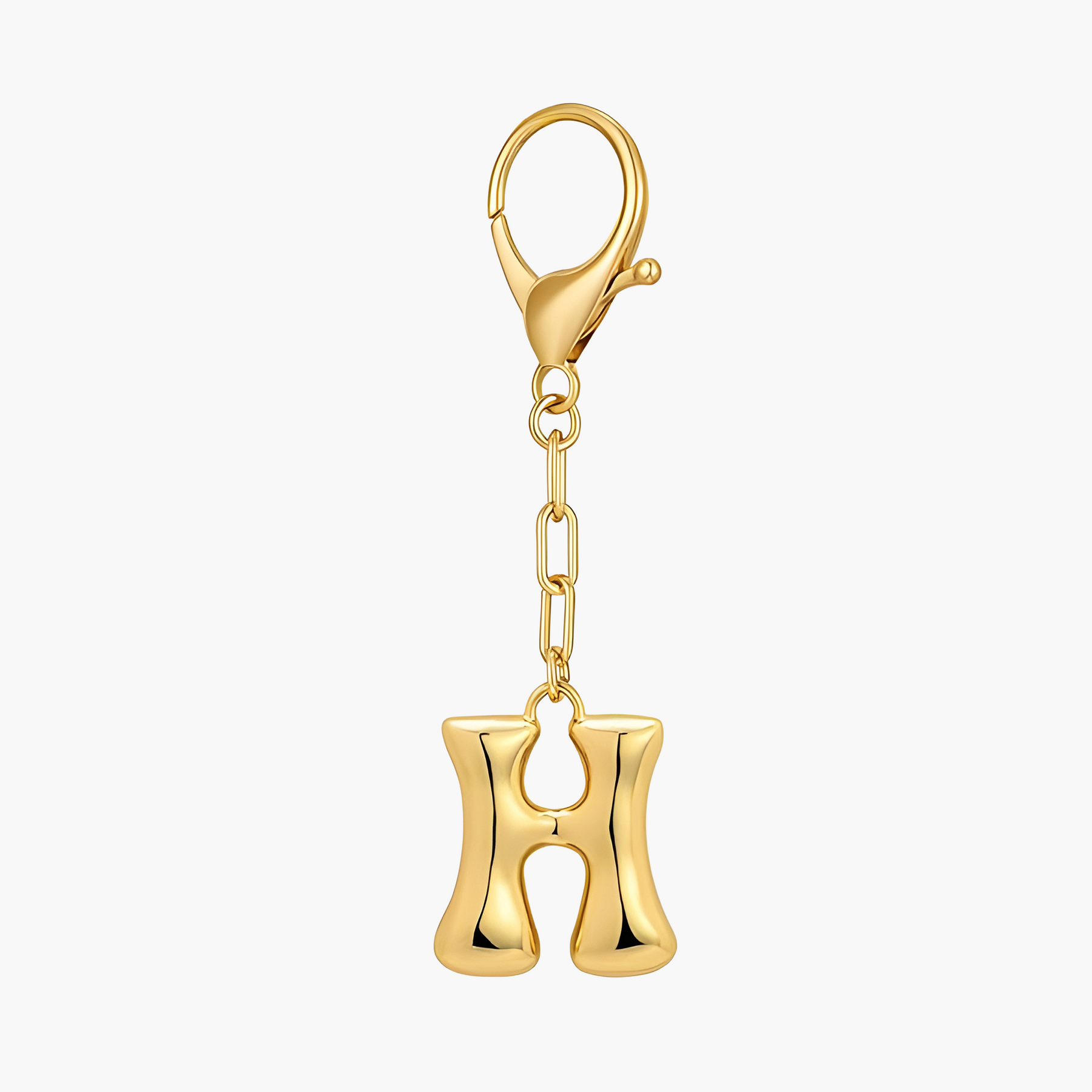 Portachiavi Con Iniziale A Bolla Oro Per Donna – Ciondolo Per Borsa Personalizzato A-Z, Regalo Di Compleanno Per Mamma, Accessorio Chiavi Auto
