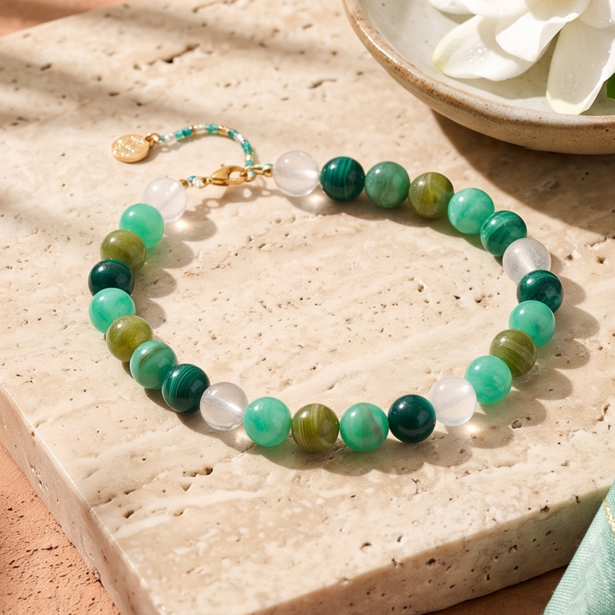 Collana spessa con perline turchesi