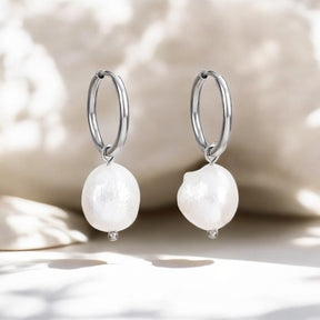 Orecchini a cerchio con perle e agata Golden Grace