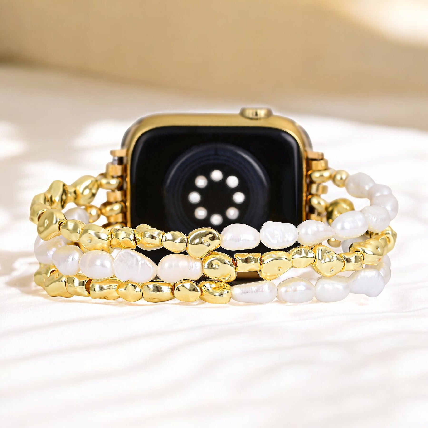 Cinturino elasticizzato Golden Pearl per Apple Watch