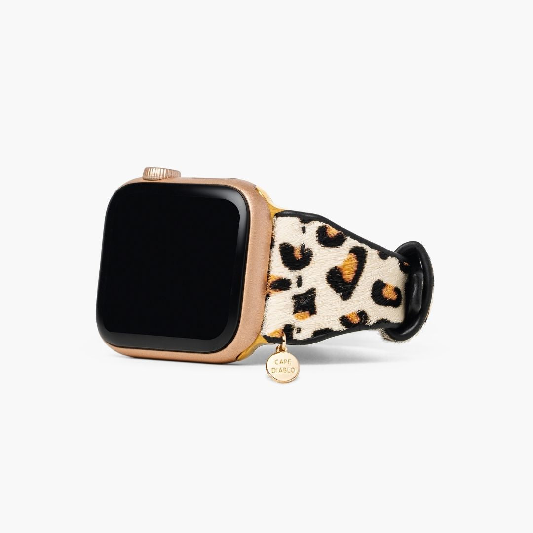 Cinturino per orologio in pelle Apple color avorio felino
