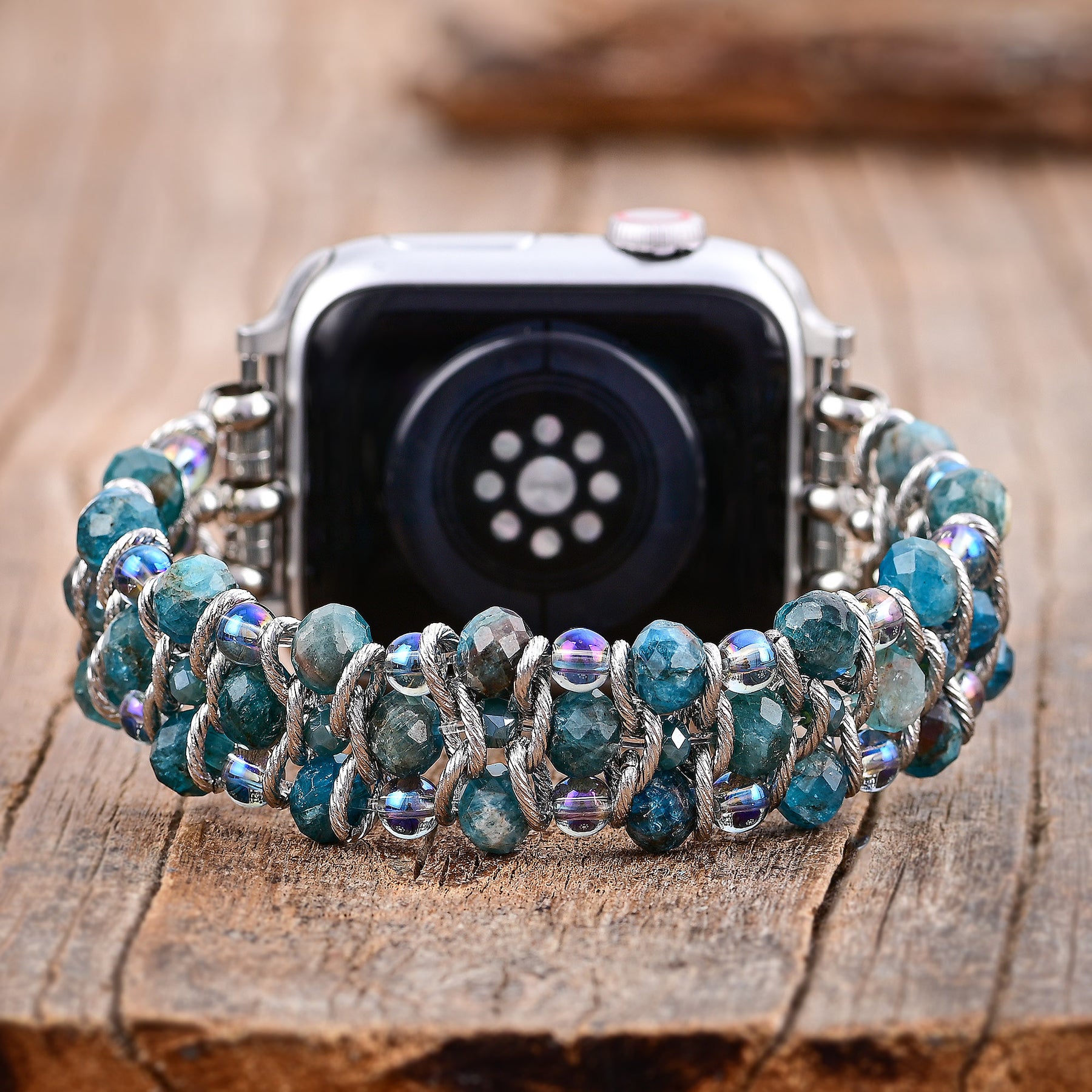 Cinturino Apple Watch Intrecciato in Azzurro Apatite