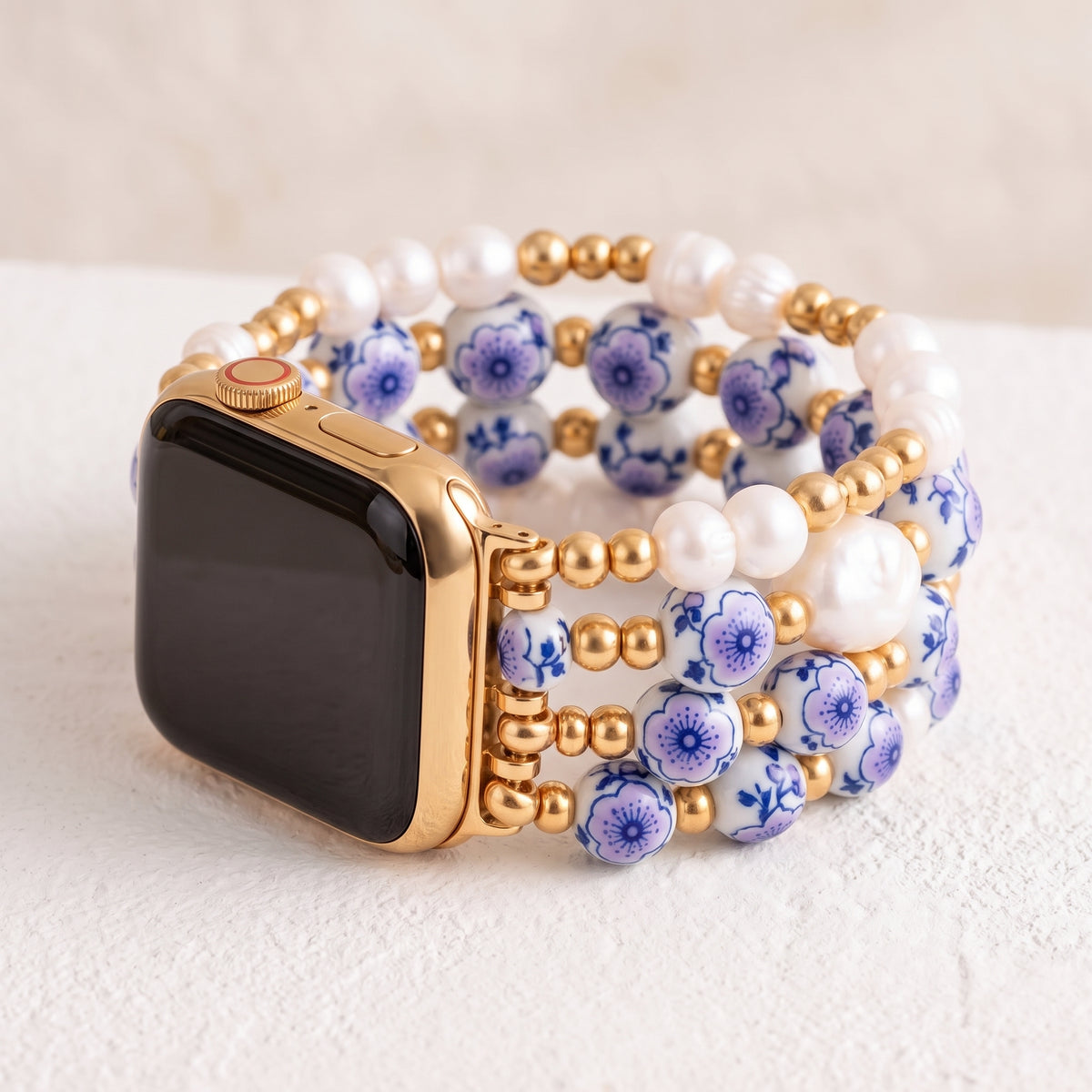 Cinturino Apple Watch Porcelain Garden Lavender Bloom