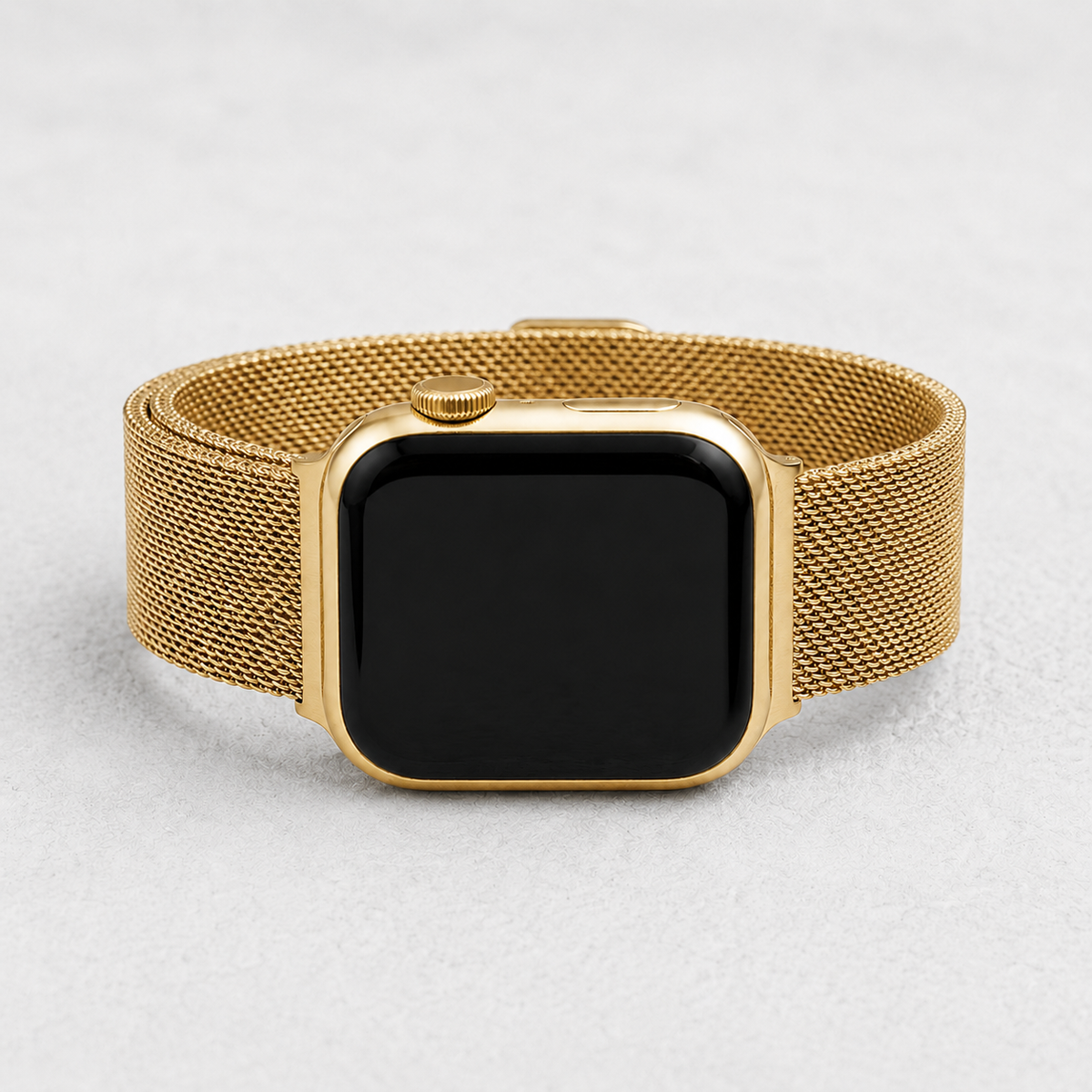 Cinturino elasticizzato di lusso in acciaio dorato per Apple Watch