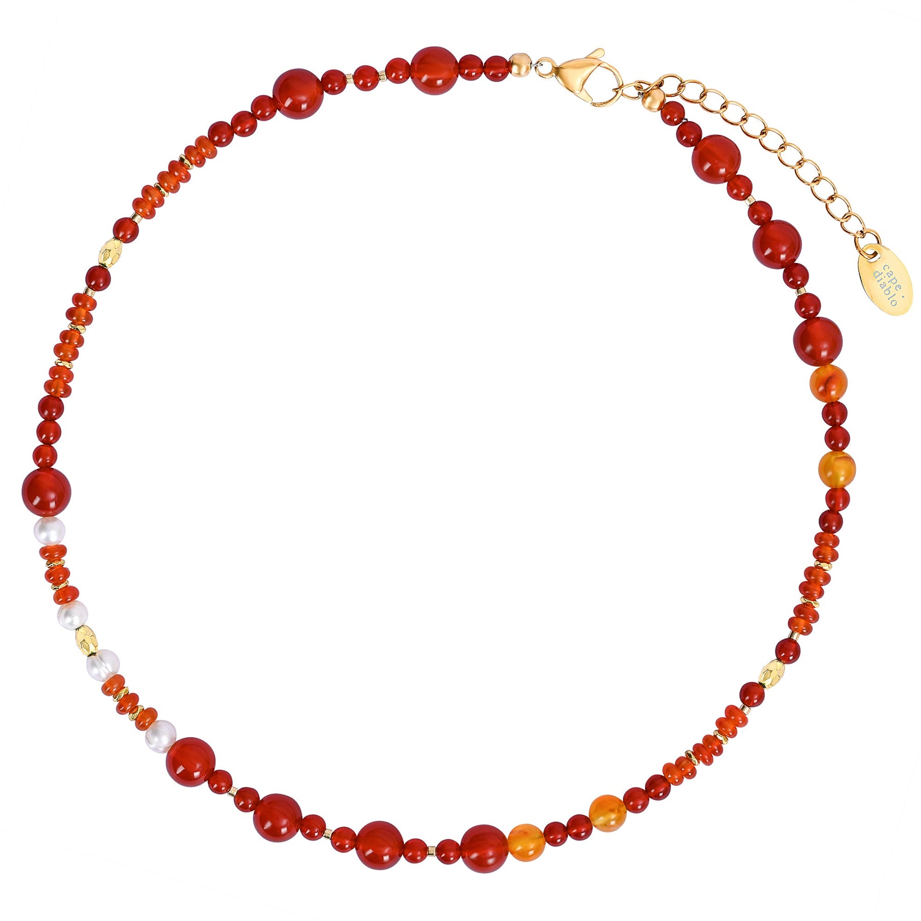 Collana Armonia in Agata Rossa e Perla