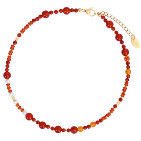 Collana Armonia in Agata Rossa e Perla