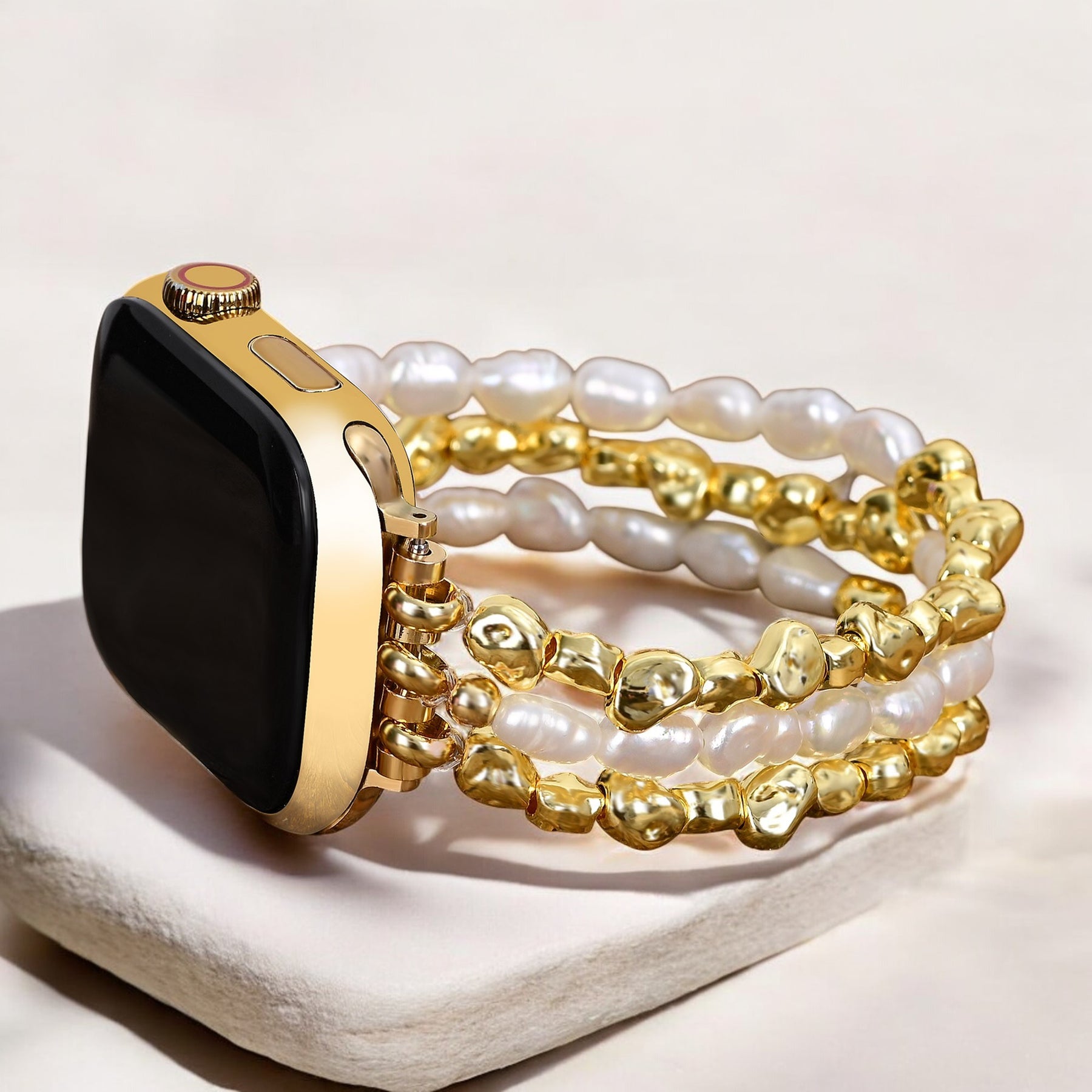 Cinturino elasticizzato Golden Pearl per Apple Watch