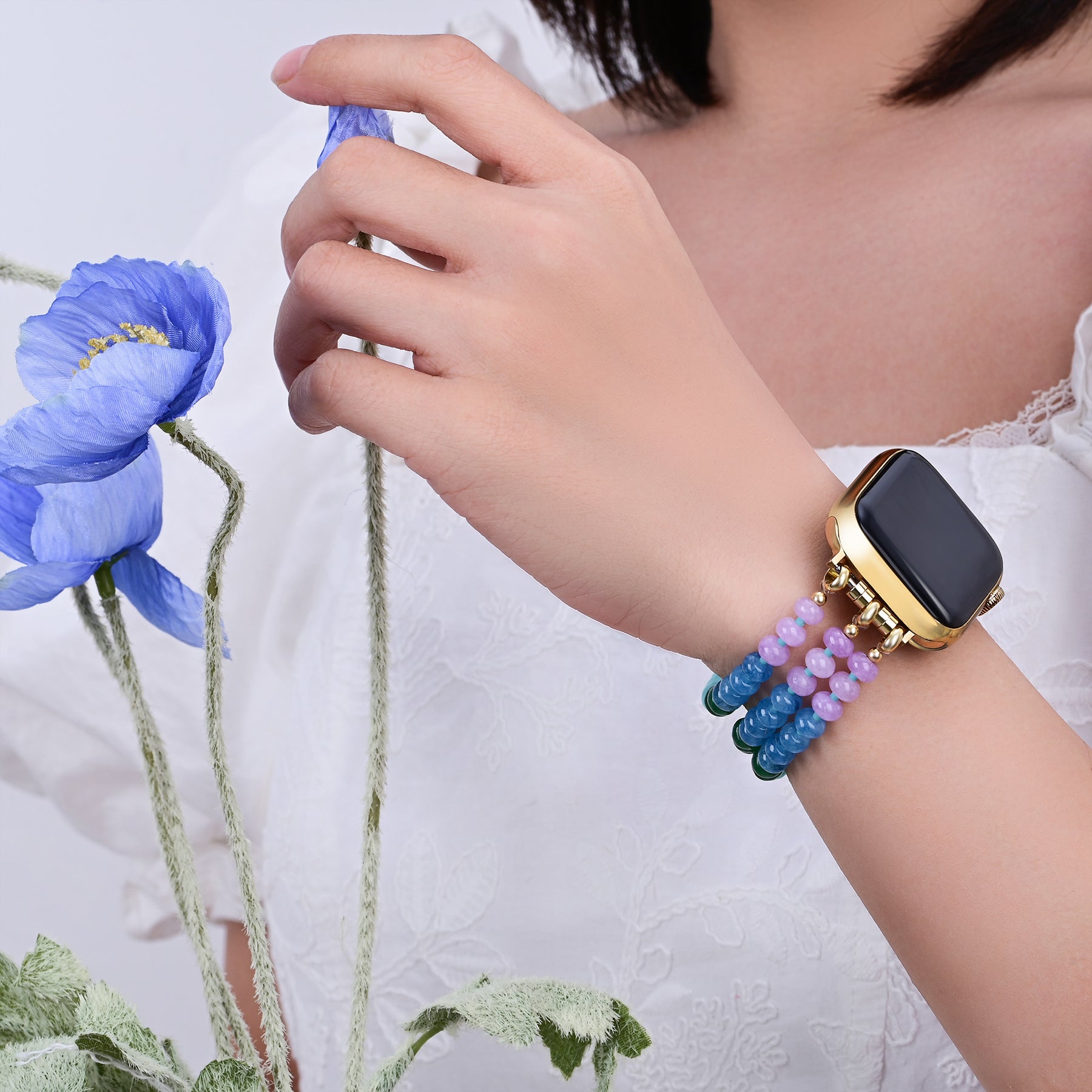 Cinturino Rainbow Glow Stone Stretch per Apple Watch