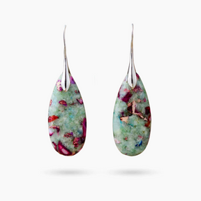 Rosy Reef Jasper Teardrop Earrings