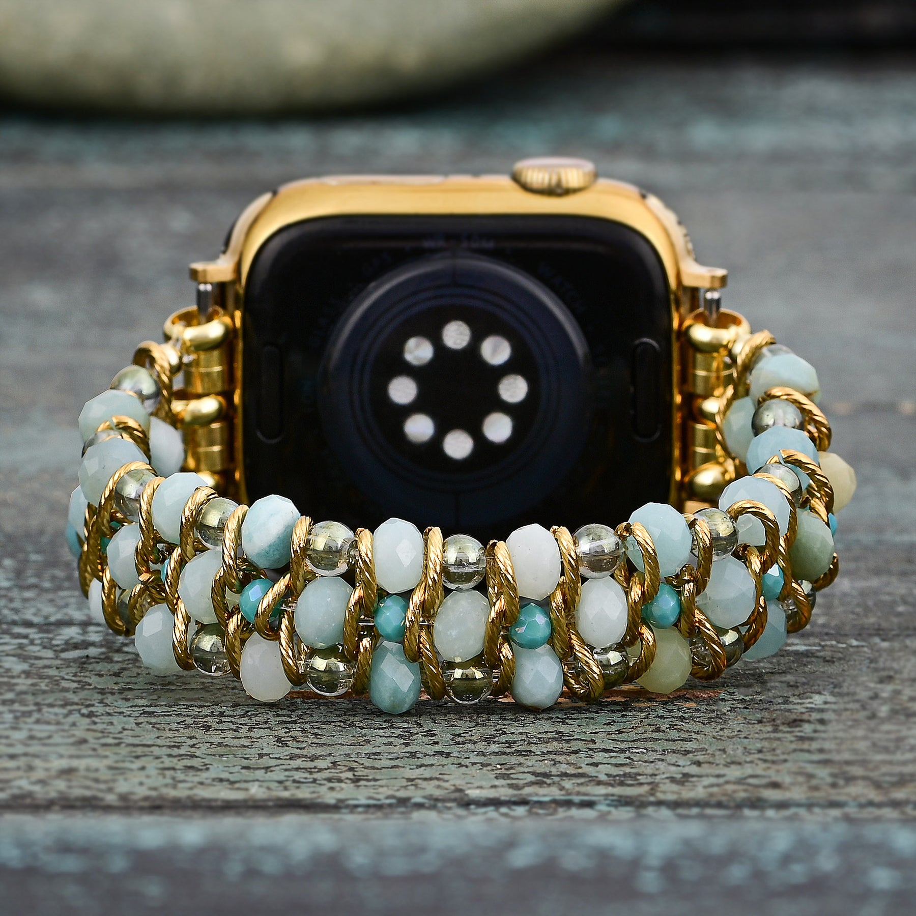 Cinturino Intrecciato Apple Watch in Amazonite Dream